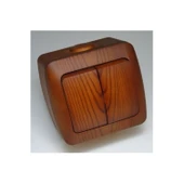 8 Adet Sıva Üstü Kiraz Ahşap Renkli Komütatör İkili Anahtar Elbi / Alsu thumbnail 2