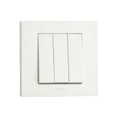 15 Adet Ovivo Grano Beyaz Üçlü Anahtar Çerçeve Dahildir - 1