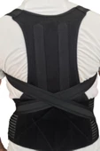 Unisex Siyah Balenli Ortopedik Sporcu Boydan Dik Duruş Korsesi thumbnail 2