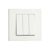 Tenda Grano Beyaz Üçlü Anahtar - 9 Adet Çerçeve Dahildir - 1