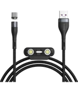 Baseus Safe Fast 5A Hızlı Şarj Mıknatıslı USB Şarj Kablosu 3 Başlık (Lightning+Type-C+Micro) 1 mt Siyah Renk - 1