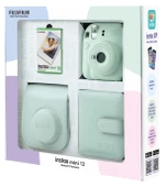 Fujifilm Instax Mini 12 10 Filmli Kare Albüm ve Deri Kılıflı Yeşil Fotoğraf Makinesi Bundle Box - 2