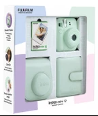 Fujifilm Instax Mini 12 10 Filmli Kare Albüm ve Deri Kılıflı Yeşil Fotoğraf Makinesi Bundle Box - 3
