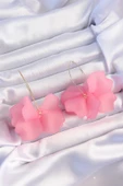 Pirinç Pembe Renkli Flora Küpe - TJ-BKP9263 - 1
