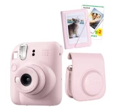 Fujifilm Instax Mini 12 20 Filmli Mini Albüm ve Deri Kılıflı Pembe Fotoğraf Makinesi thumbnail 1