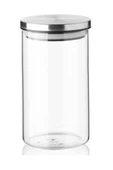 Krom Kapaklı Cam Kavanoz Saklama Kabı 12,5cm Royaleks-KVN39 - 1