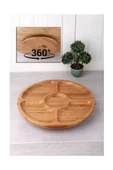 Döner Bambu Sunum Tabağı 5 Bölmeli 25 Cm Royaleks-DS2525 - 1