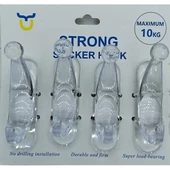 YATE10 4 Adet Şeffaf Yapışkanlı Askı - 1