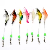 Valkyrie 7 Adet Kancalı Fosforlu Sahte Karides Balık Yemi Silikon 8cm 5gr Yapay Olta Yem Seti - 1