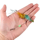 Valkyrie 7 Adet Kancalı Fosforlu Sahte Karides Balık Yemi Silikon 8cm 5gr Yapay Olta Yem Seti - 2