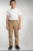 Uğur Böceği Çocuk Unisex Ribana Beli Lastikli Canvas Okul Pantolonu 10-15 Yaş - 3