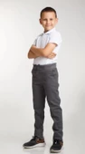 Uğur Böceği Çocuk Unisex Ribana Beli Lastikli Canvas Okul Pantolonu 10-15 Yaş - 2