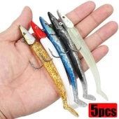 Valkyrie 5 Adet 12cm 20gr Silikon Jig Balık Yem Seti Çipura Levrek Katili Kutulu - 1