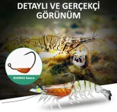 Valkyrie 3 Adet Silikon Karides Balık Yemi 9cm 11.5gr Gerçekçi Levrek Katili Yem LRF Spin - 4