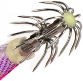 Valkyrie 10 Adet Fosforlu Çantalı Kalamar Zokası 13.3cm 20gr Kumaş Kaplı Kurşunlu Yem Seti BÜYÜK BOY Sübye Ahtapot Kalamar Yemi - 5