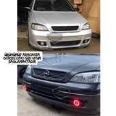 Opel Astra G 1998-2004 Uyumlu Üniversal Mercekli Angel Sis Farı Metal Su Geçirmez 76 mm Buz Mavi Halkalı Gündüz Farı Angel Eyes 2 Adet - 4