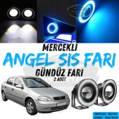 Opel Astra G 1998-2004 Uyumlu Üniversal Mercekli Angel Sis Farı Metal Su Geçirmez 76 mm Buz Mavi Halkalı Gündüz Farı Angel Eyes 2 Adet - 1