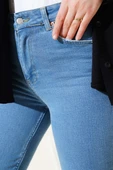 Boru Paça Sökük Jean Pantolon Mavi - 4