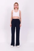Geniş Paça Kumaş Okul Pantolonu Siyah - 4