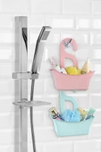 Plastik Askı Duş Sabunluk Lif Kabı Banyo Sepeti Düzenleyici Organizer Beyaz - 2