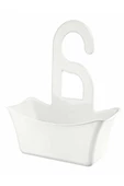 Plastik Askı Duş Sabunluk Lif Kabı Banyo Sepeti Düzenleyici Organizer Beyaz - 1