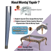 4 Adet Suit Masa Dresuar Ayağı 75 cm Plastik Gümüş Gri Ayak Mutfak Yemek Masası Mobilya Ayakları thumbnail 5
