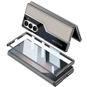 Galaxy Z Fold 6 Kılıf Ultra İnce Kamera Korumalı PC + Deri Arka Yüzey Redclick Kıpta Poligan Kapak thumbnail 4