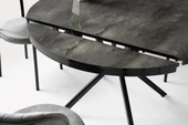 Bade Alfa MDF Oval HighGloss Açılır Mutfak Masa Sandalye Takımı 73x120 - 9