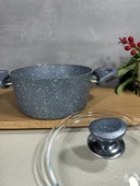 GRANİT 20 CM EZME DERİN TENCERE GRİ - 3