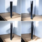 4 Adet Elit Masa Dresuar Ayağı 75 cm Plastik Siyah Ayak Mutfak Yemek Masası Mobilya Ayakları Siyah thumbnail 7
