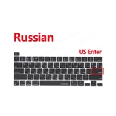 Rusça Klavye Koruyucu Macbook Pro M1-M2 13 inç 2019/2022 (Touchbarlı) A2251 A2289 A2338 A2141 US Enter ile Uyumlu - 3
