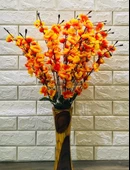 Nettenevime Yapay Çiçek Bahardalı Japon Kiraz Çiçeği 7 Dallı 57cm Turuncu thumbnail 2