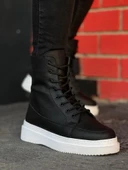 KB-0991 Siyah Cilt Yüksek Taban  Bağcıklı  Postal Bot thumbnail 3