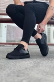 WG016 Kömür Rugan Triko Erkek Casual Ayakkabı thumbnail 3