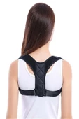 Siyah Deri Desenli Korse Ortopedik Dik Duruş Korsesi Dik Tutma Aparatı thumbnail 2