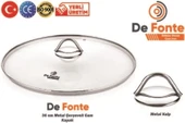 Defonte Döküm Demir Çap 36 cm Kavurma Tavası Yuvarlak Cam Kapak thumbnail 3