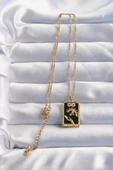 316L Çelik Zincir Gold Renk Sonsuzluk Detay Zirkon Taşlı Tarot Kolye - TJ-BKO8983 - 2