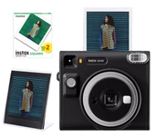Fujifilm Instax SQ40 Siyah Fotoğraf Makinesi 20'li Kare Film ve Pleksi Çerçeve Seti - 1