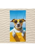 Gözlüklü Köpek Plaj Havlusu - 1
