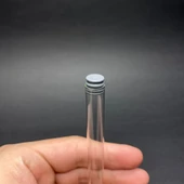 5 Ml Cam Deney Tüpü 10 Cm  , Gri Kauçuk Tıpalı 5 Cc Cam Tüp x 10 Adet - 2