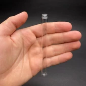 5 Ml Cam Deney Tüpü 10 Cm  , Gri Kauçuk Tıpalı 5 Cc Cam Tüp x 10 Adet - 1