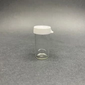 8Ml Cam Deney Tüpü  (4 Cm) , Plastik Kapaklı Cam Deney Tüpü x 10 Adet thumbnail 2