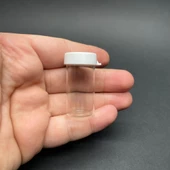 8Ml Cam Deney Tüpü  (4 Cm) , Plastik Kapaklı Cam Deney Tüpü x 10 Adet thumbnail 1