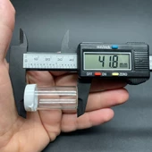 8Ml Cam Deney Tüpü  (4 Cm) , Plastik Kapaklı Cam Deney Tüpü x 10 Adet thumbnail 3