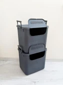 Geseus Motek  Mybox 2x30 Litre Kulplu Çok Amaçlı Organizer Saklama Kutusu-MT-35 - 4