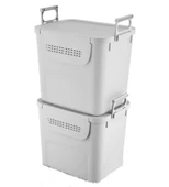 Geseus Motek  Mybox 2x30 Litre Kulplu Çok Amaçlı Organizer Saklama Kutusu-MT-35 - 11