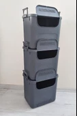 Geseus Motek  Mybox 3x30 Litre Kulplu Çok Amaçlı Organizer Saklama Kutusu-MT-35 - 10