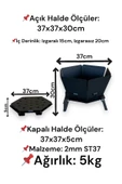 Altıgen Ateş Çukuru, Tam Katlanır Pratik Şömine - Çantalı - 3