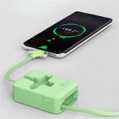 Petinka USB Şarj Kablosu Cep Tipi Telefon Tutuculu Makaralı 3 'ü 1 Arada Uzayıp Kısalabilen - 10