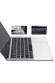 CEPCASE    Macbook 13.3' Pro 2020 A2251 Klavye Koruyucu Türkçe Q Klavye Şeffaf Silikon Ped Macpad - 6